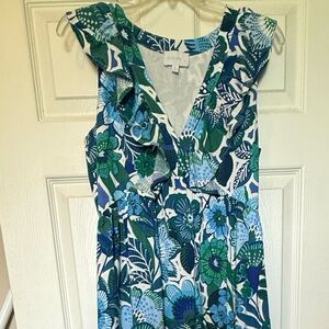 Sugarlips Blue and Green Ruffled Tiered Sundress